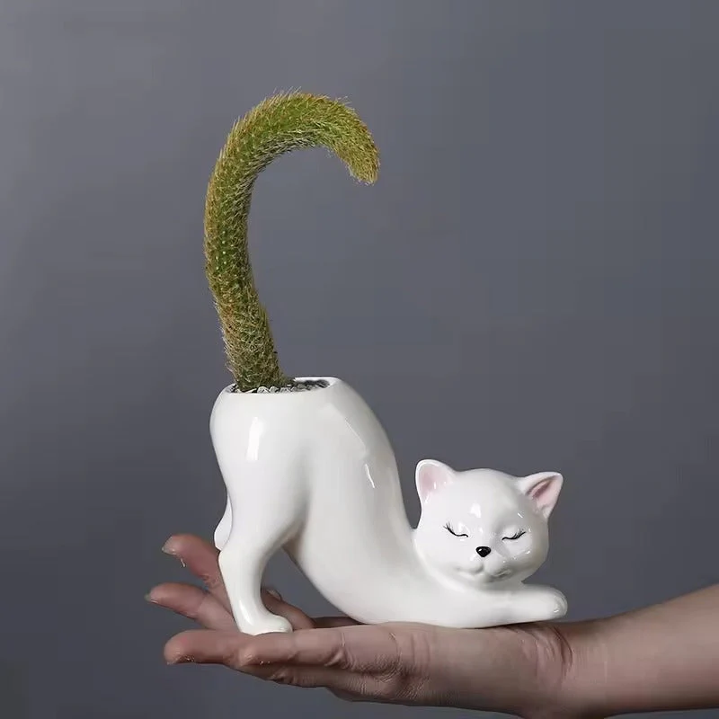Cute Cat Ceramic Planter Pot - Image 5