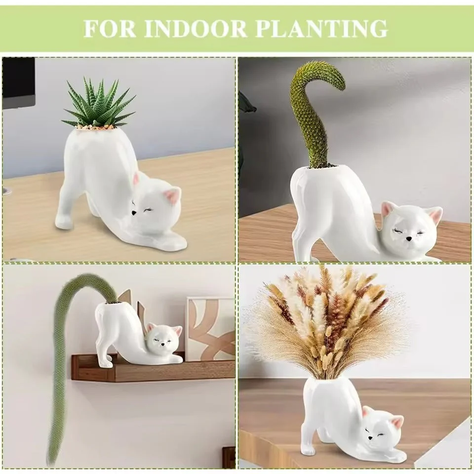 Cute Cat Ceramic Planter Pot - Image 6