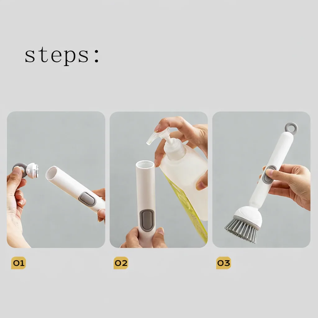 FlexiClean 360° Soap Dispensing Brush - Image 4