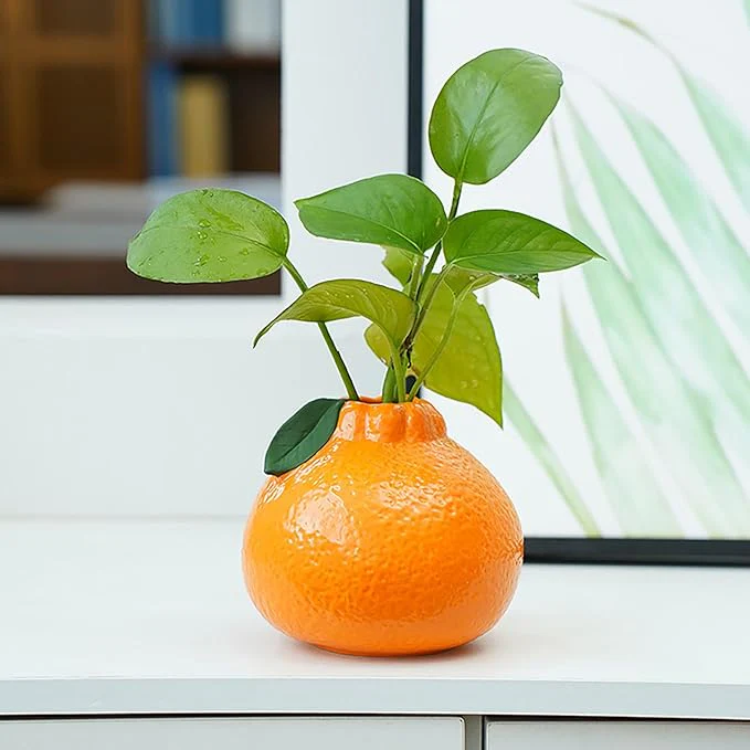 Stylish Orange-Shaped Decorative Vase - Image 6