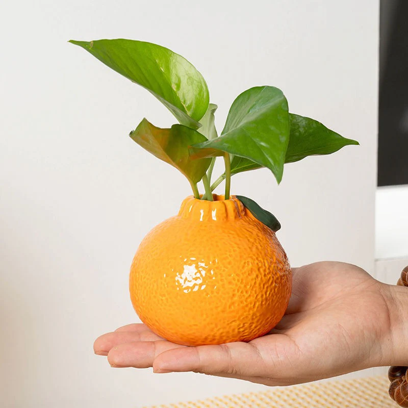Stylish Orange-Shaped Decorative Vase - Image 7